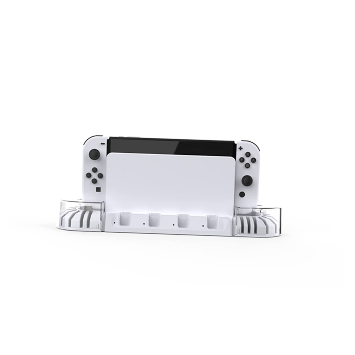 Luxshiny 1 set Dock per Switch Oled con Raffreddamento Stazione per Gamepad e Organizer per Giochi Caricatore Multifunzionale con Ventole Silenziose