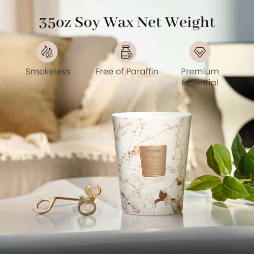 Image of M&SENSE Extra Large Candle 35oz 150H Santal Scented 3-Wick Highly Scented Jar Candles, XL Candle for Home Decor, Long Lasting Aromatherapy Candle for Stress Relief, Meditation