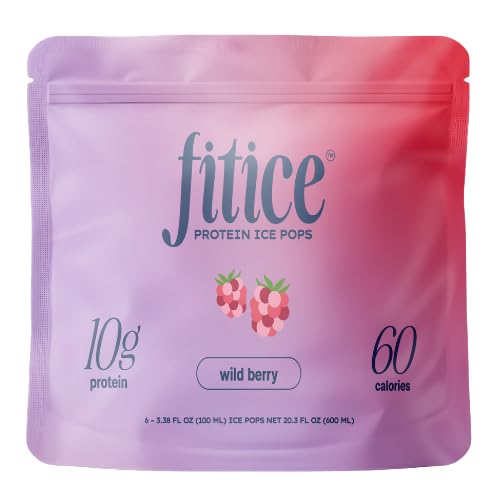 FIT ICE Pops congelados de proteína 10 g, sabor Wild Berry, 6 unidades