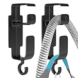 NITTIID 2 Pack Black CPAP Hose Holder for Bed, CPAP Hose Hanger for Tube & Mask with Anti-Unhook Feature Hose Organizer Avoids Hose Tangle and Help You Sleep Better CPAP Hook with Free Strips