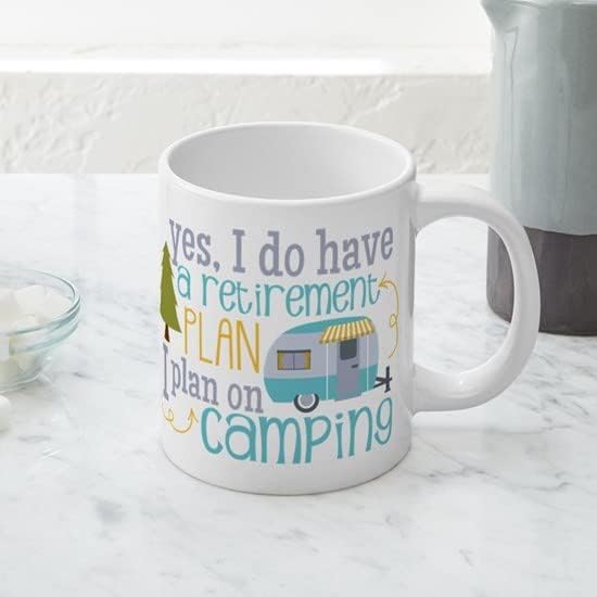 CafePress Yes, I Do Have A Retirement Plan I Plan On Camping 20 oz Ceramic Coffee Mega Mug
