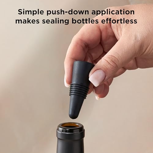 Image of Rabbit W6121 Bottle Stoppers Set of 4, Multicolor Wine Bottle Caps to Preserve Freshness, Stylish and Durable, Perfect for Parties and Gifts