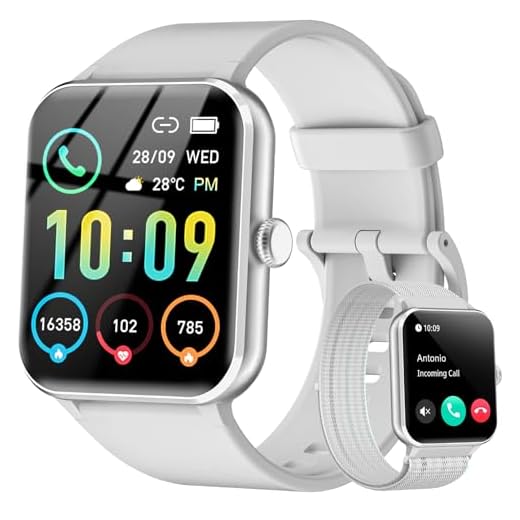 IOWODO Smartwatch,Orologio Fitness per Donna Uomo,1.85'' Smart Watch con Risposta Chiamate, Monitor del SpO2/ Sonno,24H Cardiofrequenzimetro,100 modalità Sportive,Fitness Tracker per Android iOS