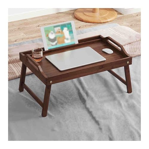 JHIAADEY Mesa for Ordenador portátil for Cama, Escritorio for Cama, mesita de Noche Plegable, mesita de Noche Plegable, Mesa for Ordenador portátil(Brown,60 * 35CM/23.6 * 13.8in)