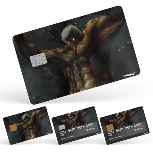 Armored Titan Credit Card Skin Debit Card Stickers for Key, Debit, Credit, Bank Card 4PCS Card Skin for Adults