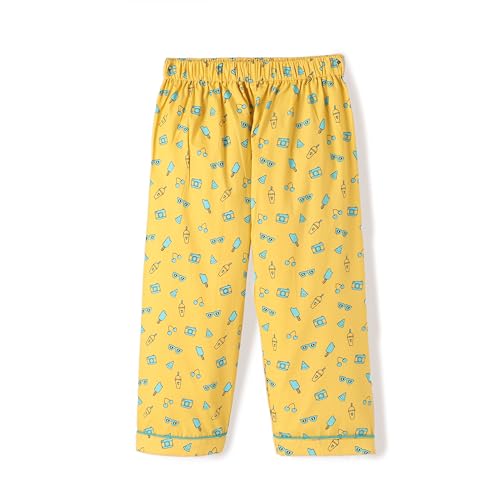 Image of Girls Premium Cotton Full Sleeves Printed Nightsuit Set | Collar Style Night Dress for Girls | Soft & Breathable Pajama Set | Trendy Kids Sleepwear & Nightwear