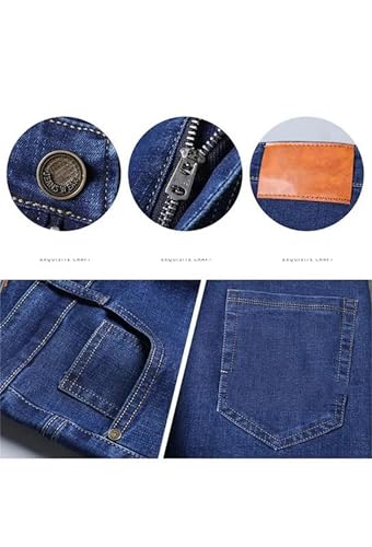 Men's Soft Jeans Comfortable Denim Pants Straight Stretch Slim Fit Business Casual Trousers4