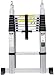 FIXKIT 3.8M Escalera Plegable Aluminio, Escalera Telescópica(1,9M+1,9M), Escalera Alta Multifuncional Portátil para...