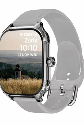 Image of ZERIX Premium Smartwatch - 2.01 inch Full Touch Display, Custom Wallpapers, Advanced Fitness & Health Tracker, Heart Rate & Blood Pressure Monitor, Sleep & Step Tracking, Android & iOS, Pink (Gray)