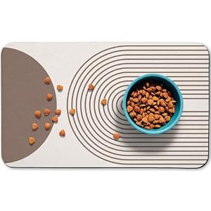 Dog Food Mats,Cat Absorbent Water Bowl Feeding Mats Pet Placemats for Food and Water Brown Bohemia 12 * 20 inch