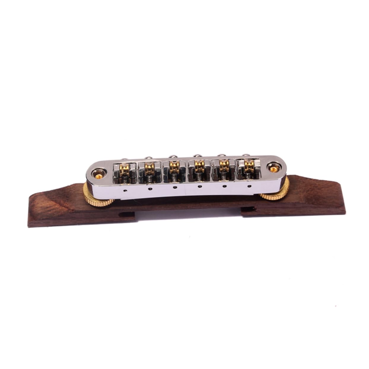 VANZACK Archtop Guitar Bridge with Gold Roller Saddles Rosewood Tailpiece B Replacement for Jazz Guitar Accessories Durable
