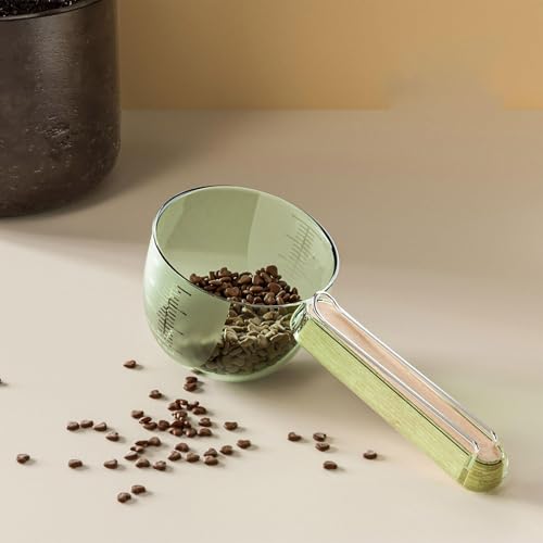 Messbecher, Tierfutter-Messlöffel, Hundefutter, Präzisionswaage, Tierfutter-Messbecher, Katzen-Messbecher mit Verschlussclip-Design, für Hunde und Katzen, Reismehl, Getreide Nts90 (Green, 19x8x6.5cm)