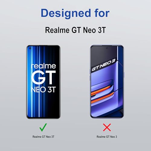 Image of ZAP CASE HD Plus Tempered Glass Screen Protector Compatible For Realme GT Neo 3T (Black) Edge To Edge Coverage With Easy Installation Kit