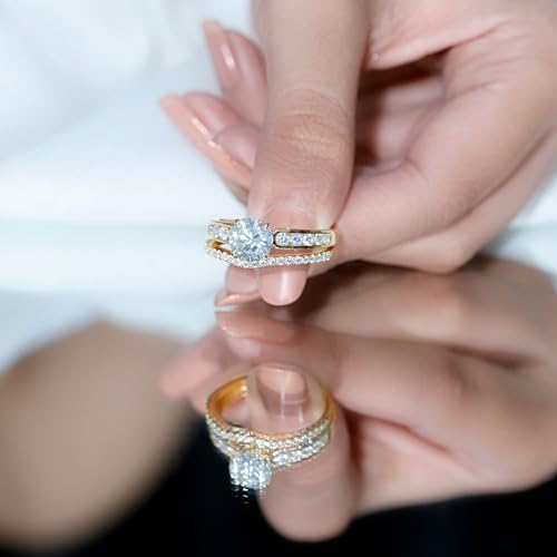 Certified Moissanite Bridal Ring Set, D-Vs1 Quality, Moissanite Engagement Ring With Wedding Band - Gift For Women3