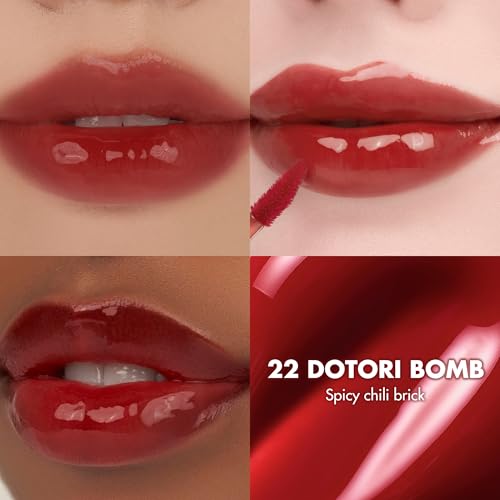 Image of rom&nd THE JUICY LASTING TINT 22 DOTORI BOMB | K-Beauty Candied Shine Lip Stain | Plumping, Hydrating, Non-Sticky Gloss for Fuller, Vibrant Lips