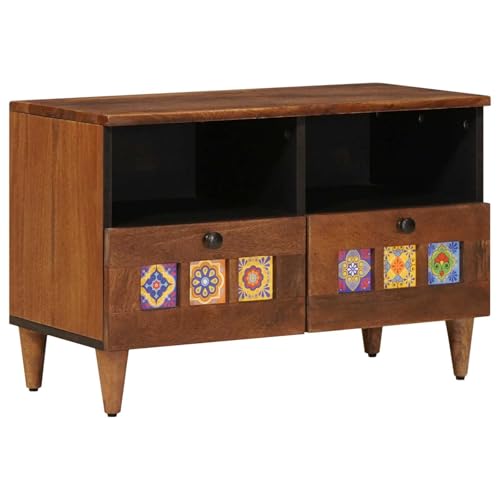 Table basse bois manguier massif marron 80x54 table salon rectangulaire - 2