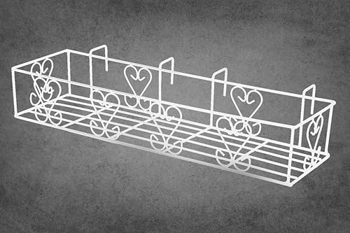 Image of IRON LANDS Railings Pot Stand, Hanging pot stands for plants in balcony Railing Gamla for Decoration Items Indoor Outdoor Stand for Home Living Room Garden Decor (Pack of 1 - White)