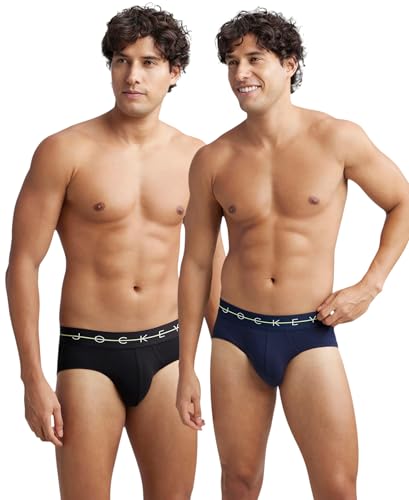 Image of Jockey NY15 Men's Super Combed Cotton Elastane Stretch Solid Brief with Ultrasoft Waistband (Pack of 2)