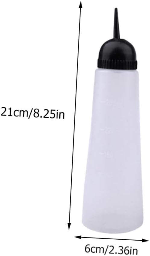 6 Piece Hair Dye Applicator Bottles for Salon Use White Plastic