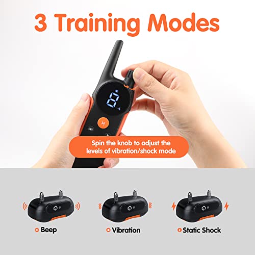 Dog Shock Collar - MASBRILL 2000Ft Dog Training Collar with Remote - Rechargeable Waterproof Training Collars for Small Medium Large Dogs with Beep Vibration Shock 3 Modes
