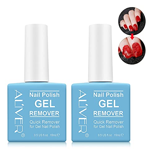 Gel Nail Polish Remover (2 Pack), Effective Magic Gel Polish Remover, Quickly & Easily Removes Gel Nail Polish Within 2-5 Minutes - No Need For Foil, Soaking or Wrapping, Non-Irritating, 0.5 Fl Oz