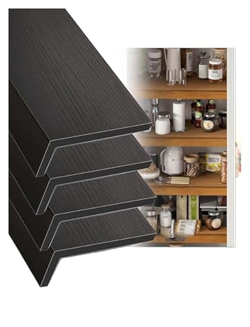 4Pcs Wire Shelf Cover,Wire Rack Covers for Shelves,PVC Wood-Look Adjustable Closet Decoration Shelf Liners for Kitchen Bathroom Office Shelving(Brown,56x23x5cm/22x9x2in)