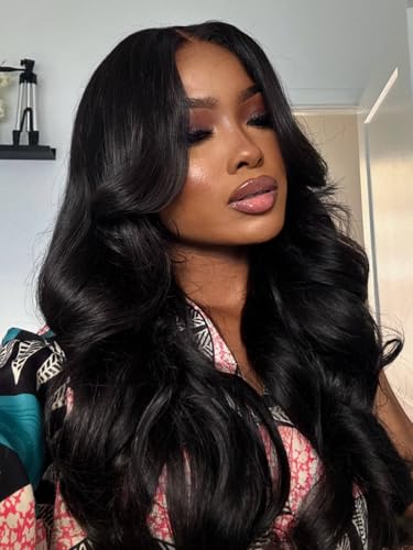 Image of Beauty Forever Glueless HD Lace Real Scalp Wig 13x4 Invisible Lace Frontal Loose Wave with Face Framing Curtain Bangs Bye Bye Cap Human Hair Pre Plucked Pre Cut Drawstring Wig 180% Density 22inch