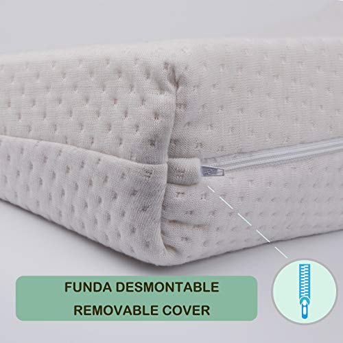 PEKITAS - Coussin Compensateur Abdominal Anti-reflux Pour Femme Eenceinte Housse lavable en Aloe Vera Fabriquée en Espagne (Largeur 40 cm -Inclinaison 15 °)