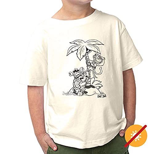 Del Sol Color Changing Toddler Boys Crew Tee - Pirate Trio, Natural, Size 3T3