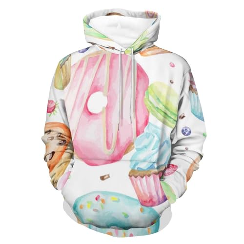 Hoodie Donut homme femme pull streetwear manches longues sweatshirt à capuche taille S