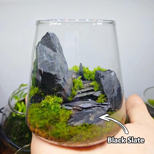 Image of Natural Rocks Slate Stone 1-2.5 Inches Decorative Rocks for Miniature Landscaping,Fairy Gardens,Bonsai,DIY Crafts, Aquariums & Reptile Terrariums-2lb