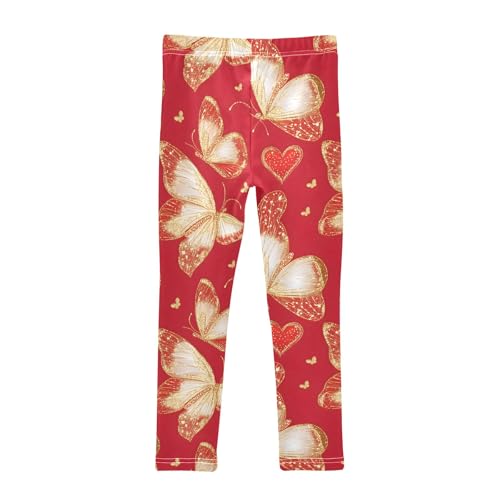 Hearts Butterflies Girls Leggings Athletic Pants Tights Stretch Bottom2