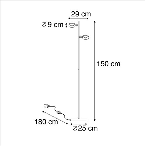 Lampada da terra moderna acciaio RGBW 2 luci