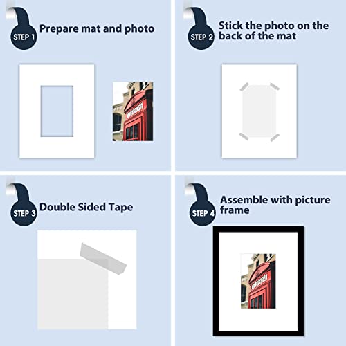 Mbc Mat Board Center, Pack Of 5, 8X10 For 4X6 White Photo Picture Mats - Acid Free, 4-Ply Thickness, White Core - For Pictures, Photos, Framing #TOP4