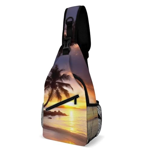 Bolso bandolera Sunrise Tropical Palm Tree para deporte