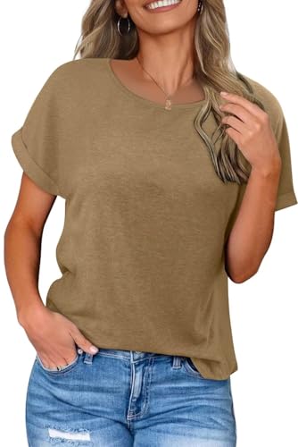 KISSMODA Summer Short Sleeve T Shirt Loose Fit Casual Dressy Women Top 2025 Trendy Ladies Fashion Blouses(S-3XL)