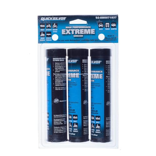 Image of Quicksilver 8M0071837 High Performance Extreme Grease /Lubricant with PTFE, 3-Oz. Cartridges, Pack of 3