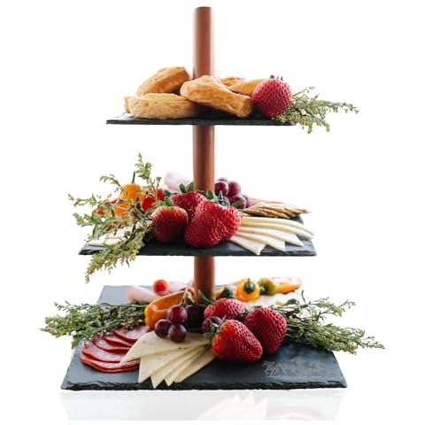 3 Wild Horses 3-Tier Serving Tray with Slate Cover