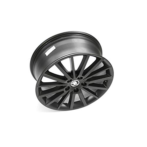 Skoda 5E0071498ZG6 Aluminiumfelge TURINI 18 Zoll Tuning Sport Felge 7,5JX18 ET51 5x112 Leichtmetallfelge, schwarz-matt