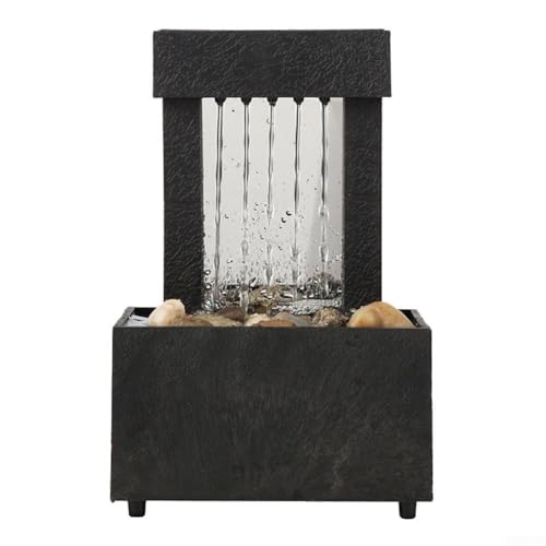 Elegant Miniature Fountain with Pebble Rock Scenery Adds Positive Energy to Any Space