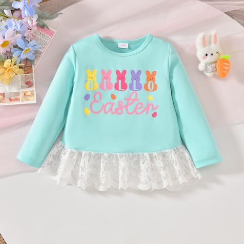 Image of HIHA Toddler Little Girls St.Patrick's Day Outfit Love Letter Print Dress Tops Pants Set