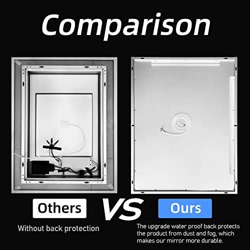 Kingdalai Led Mirror For Bathroom 36 X 28, Lighted Vanity Mirror With Lights For Wall With Anti Fog, Stepless Dimmable, Memory Function (Backlit + Front Lights) #TOP5