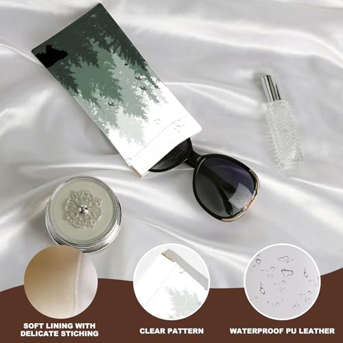 Image of Anikathy 2Pcs Sunglass Eyeglass Glasses Case Soft PU Leather with Cleaning Cloth Portable Glasses Pouch Bag for Men Women