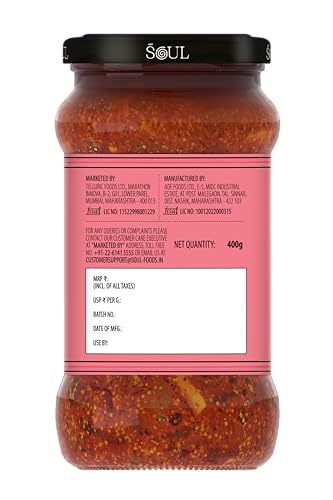 Image of Soul Red Chilli Pickle 400g - Fiery Spice Infusion in Sunflower Oil