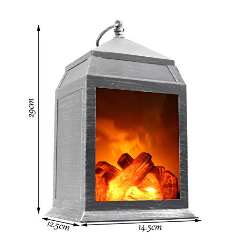 Lampada Led Finto Camino con Fiammelle Lanterna da...