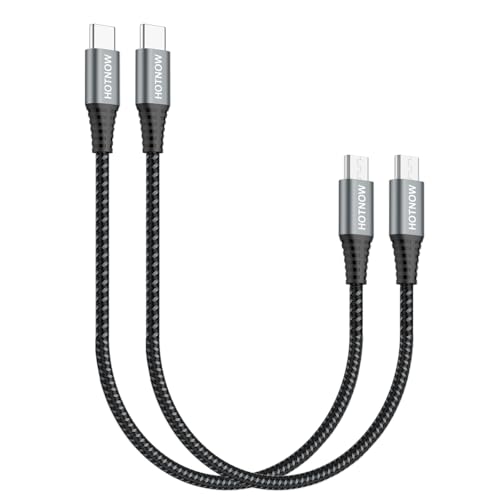 HOTNOW USB C to Micro USB OTG Cable 1FT 2 Pack, 12 inch Braided USB-C to Micro USB Charging Cable Support Charge & Data Transfer