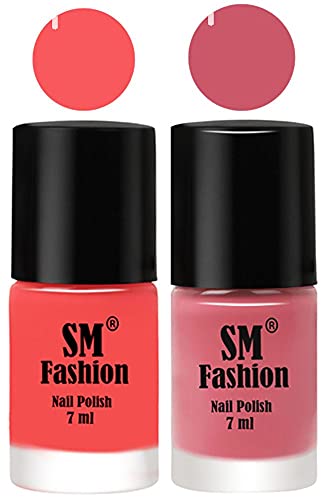 Image of Long Lasting Nail Polish | Nail Paint Combo 7 ml Each) - Set of 2 Light Pink-Nude Pink