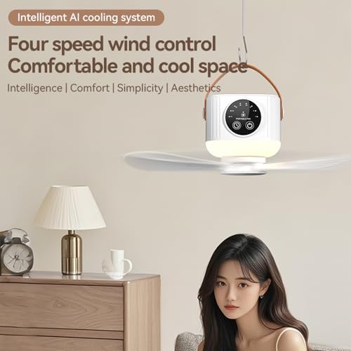 Ventilador de techo para camping y dormitorios estudiantes recargable con mando 3