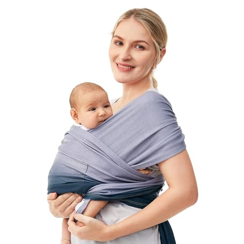 Momcozy Fular Portabebés Elástico para Recién Nacidos, Ajustable y Ergonómico, Manos Libres, 3,6–15 kg, Transpirable, Certificado OEKO-TEX 100, con Bolsa de Transporte