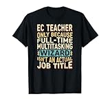 Classic graphic illustration celebrates the impressive multitasking abilities of happy EC Teacher's. Grunge-style art with dramatic color contrast offers a real and unique way for full-time EC Teacher's to showcase their professional pride confidently.